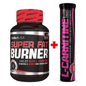 Akcia: Super Fat Burner + L-Carnitine Šumivý - Biotech USA 120 tbl. + 20 tbl. Čučoriedka-Malina